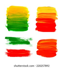 Bright acrylic vector brush strokes. Banners. Autumn. Oil paint.