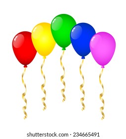 bright air marbles on a white background,  vector  illustration