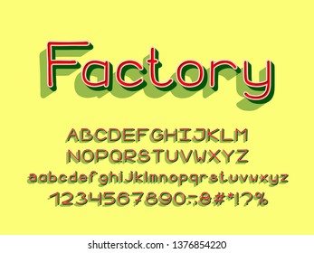 Bright Alphabet 3D design. Vector letters and numbers