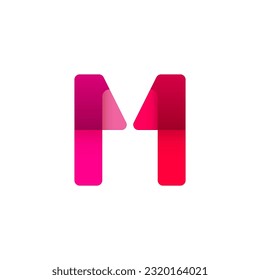 Bright alphabet origami font, for your logo design logo, multi-colored letter m, vector illustration 10EPS