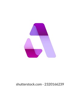 Bright alphabet origami font, for your logo design logo, multi-colored letter A, vector illustration 10EPS