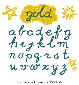 Bright alphabet set in vector. Alphabet can be used for scrap booking, posters, school projects. Isolated letters. Education for children, preschool, cute, poster.