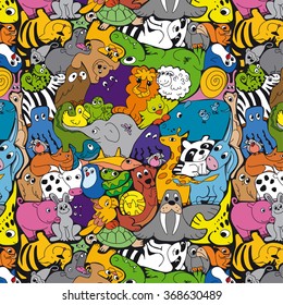 bright animals seamless vector pattern