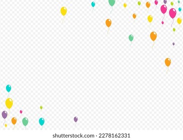 Bright Anniversary Inflatable Ball Vector Transparent Background. Inflatable Ballon Cover. Red and Green and Yellow Celebrate Wallpaper. Multicolor Realistic Balloon Pattern.