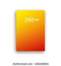 Bright annual report design collection. Gradient halftone grid texture cover page layout templates set. Report covers geometric design, business booklet pages corporate templates.