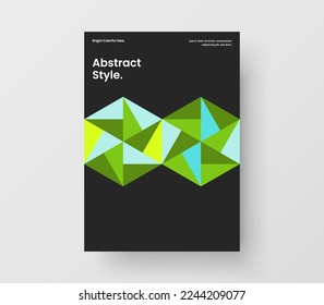 Bright annual report vector design concept. Creative geometric shapes journal cover template.