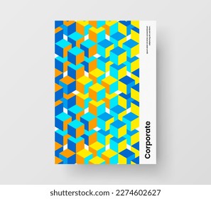 Heller Jahresbericht, Vektordesign-Illustration. Originale Mosaikfliesen-Abdeckvorlage.