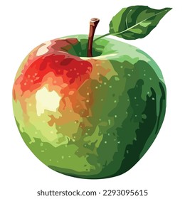 Bright apple design over white
