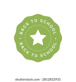 Bright apple green wavy-edged circular badge featuring a cheerful star icon and 