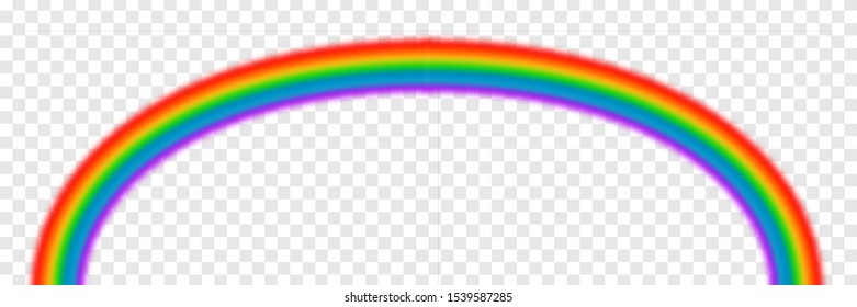 Bright arched rainbow illustration on transparent background. Vector illustration