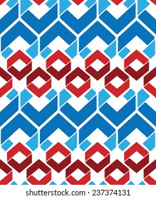 Bright artificial seamless pattern with rhombus, colorful infinite geometric mosaic textile, abstract vector fashionable covering. 