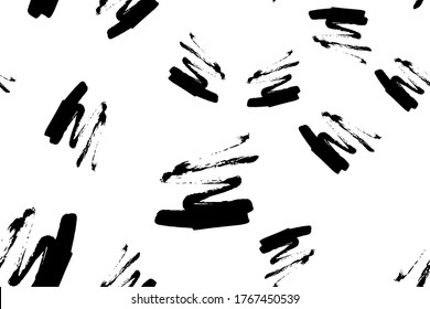 Patrón artístico brillante. Impresión de pincel gris. Diseño de tracción blanca. Graffiti de fantasía monocromo. Imagen de Black Trendy. Imagen de Black Aquarelle. Elemento Resumen blanco. Impresión mínima negra. Diseño monocromo. 