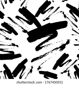 Bright Artistic Pattern. Grey Brush Print. White Drawn Design. Monochrome Fantasy Graffiti. Black Trendy Image. Black Aquarelle Image. White Abstract Element. Black Minimal Print. Monochrome Design. 