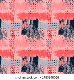  Bright artistic seamless pattern. Abstract vector handmade texture grunge. Vivid artistic illustration for fabric design, wallpaper, decorative paper, web design, background, postcard. 