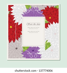 Bright asters on the card