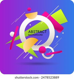 Bright attractive abstract background with graphic elements. A composition of shapes and color spots. A blank for creativity.