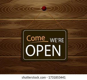Índice de información luminoso y atractivo para tiendas y mostradores. Textura de madera vectorial.
