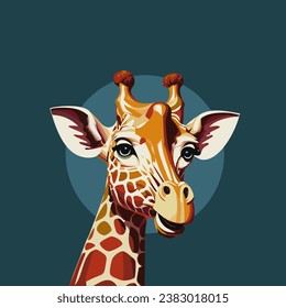 Bright and attractive, realistic close-up of a giraffe from the zoo. On a t-shirt