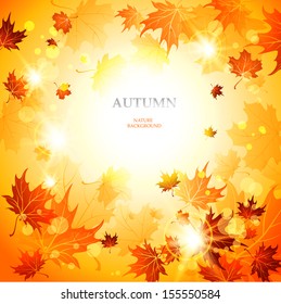 Bright autumn  background with space for text