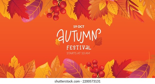 Flechas de otoño brillantes y pancarta de texto