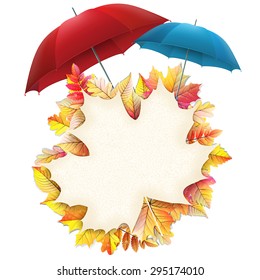 Bright autumn frame background. EPS 10 vector file included