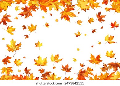 Bright Autumn Leaves Falling. Vector illustration design.