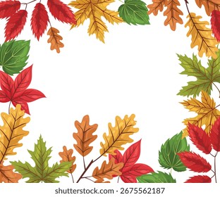 Heller Herbst Blätter Rahmen, Vektor.