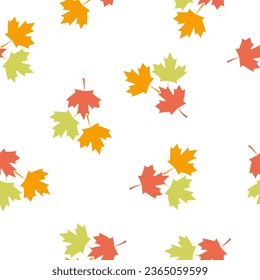 bright autumn maple leaves seamless pattern background