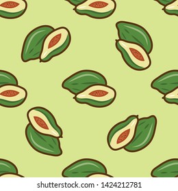 Bright avocado green seamless pattern. Vector illustration.