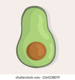 Ilustración vectorial de aguacate brillante. Verdura de caricatura fresca aislada de fondo blanco. La ilustración se utiliza para revistas, libros, afiches, postales, portada de menú, páginas web.
