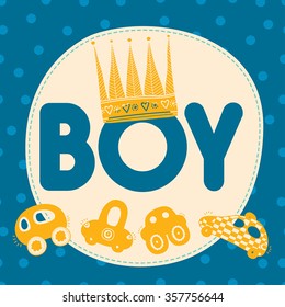 Bright baby boy arrival card shower invitation