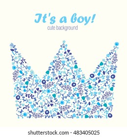 Bright baby boy arrival card shower invitation.