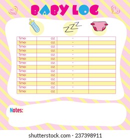 Bright baby log - baby chart for moms - vector