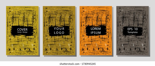 Bright backdrop. header page of  booklet. Layout with black stripes on colorful gradient background for marketing.