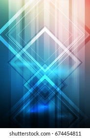 Bright backdrop for posters and flyers with lines and design element. Vector blurred abstract background.