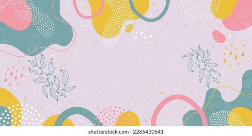Bright background. Abstract shapes, bright colors. Minimalist pattern background.