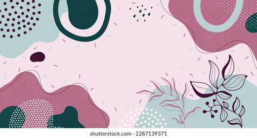Bright background. Abstract shapes, bright colors. Minimalist pattern background.