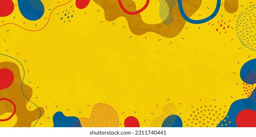 Bright background. Abstract shapes, bright colors. Minimalist pattern background.