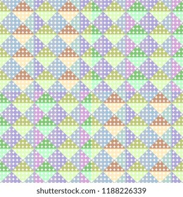 Bright background abstract with triangle geometric seamless pattern. Colorful pastel soft colors vector illustration for fashion wrapping and textile print.