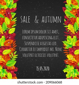 bright background with autumn leaves