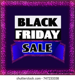 Bright background black friday. Dark web banner for black Friday sale. Concept of advertising for seasonal offer. Vector illustration.