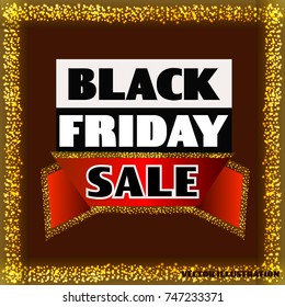 Bright background black friday. Dark web banner for black Friday sale. Concept of advertising for seasonal offer .Vector illustration.