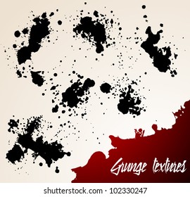 Bright background with black and red grunge elements