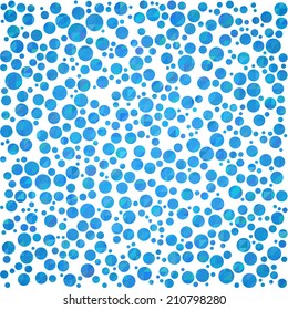 Bright background with blue bubbles, vector illustration