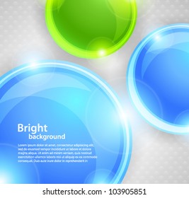 Bright background with blue circles and drops