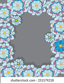 bright background with blue flowers