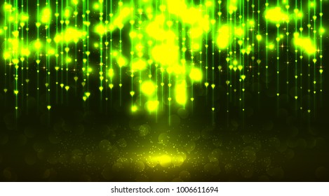 Bright background with bokeh and hearts. Background Valentine's day