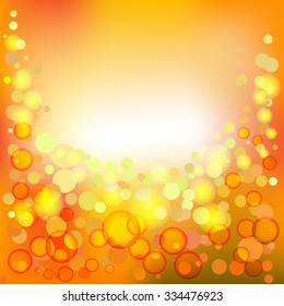 Bright background with bubbles, sparkles and copy space