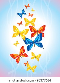 bright background with butterfly and cop space for text