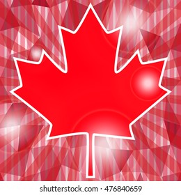 bright background for Canada Day. Polygonal pattern. Vector. Template for greeting card backgrounds.. For design, design, advertising banners
